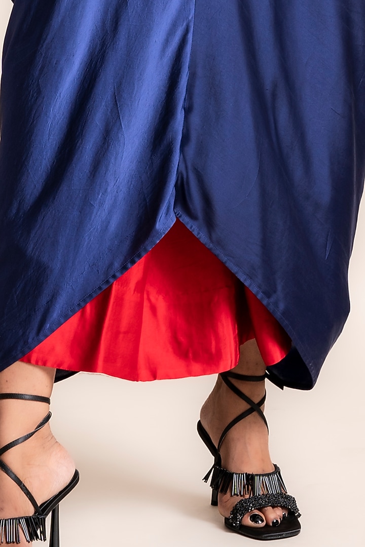 Navy Hand Embroidered Kaftan Set by Nupur Kanoi at Pernia's Pop Up Shop
