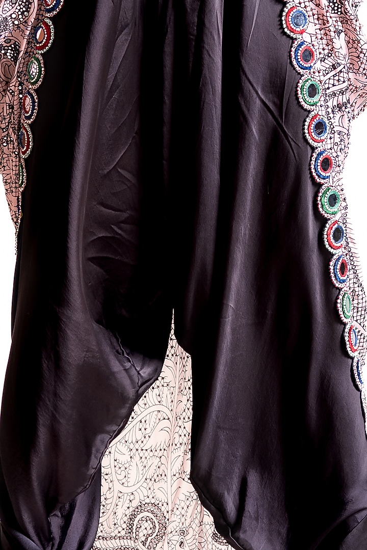 Black Embroidered Jumpsuit With Printed Jacket by Nupur Kanoi at Pernia's Pop Up Shop