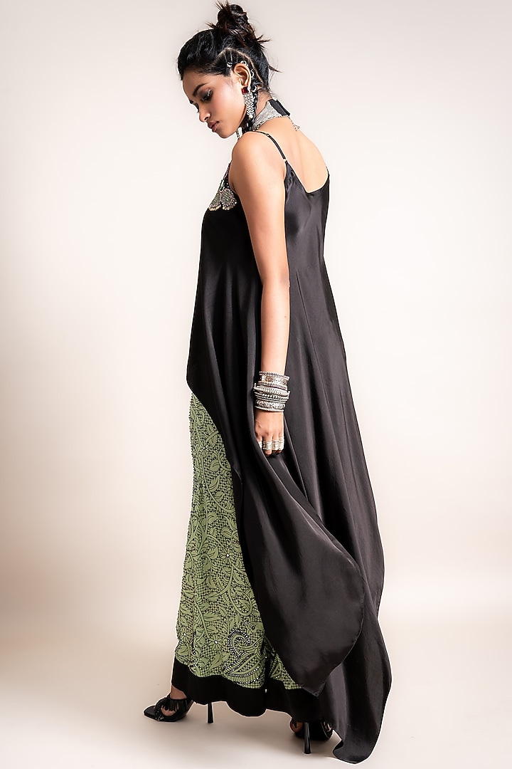 Jade Satin Bell Bottom Pant Set by Nupur Kanoi at Pernia's Pop Up Shop