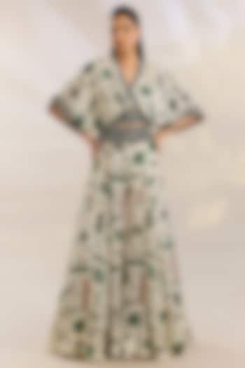 Off-White Crepe Digital Printed Bridal Sharara Set by Nupur Kanoi at Pernia's Pop Up Shop