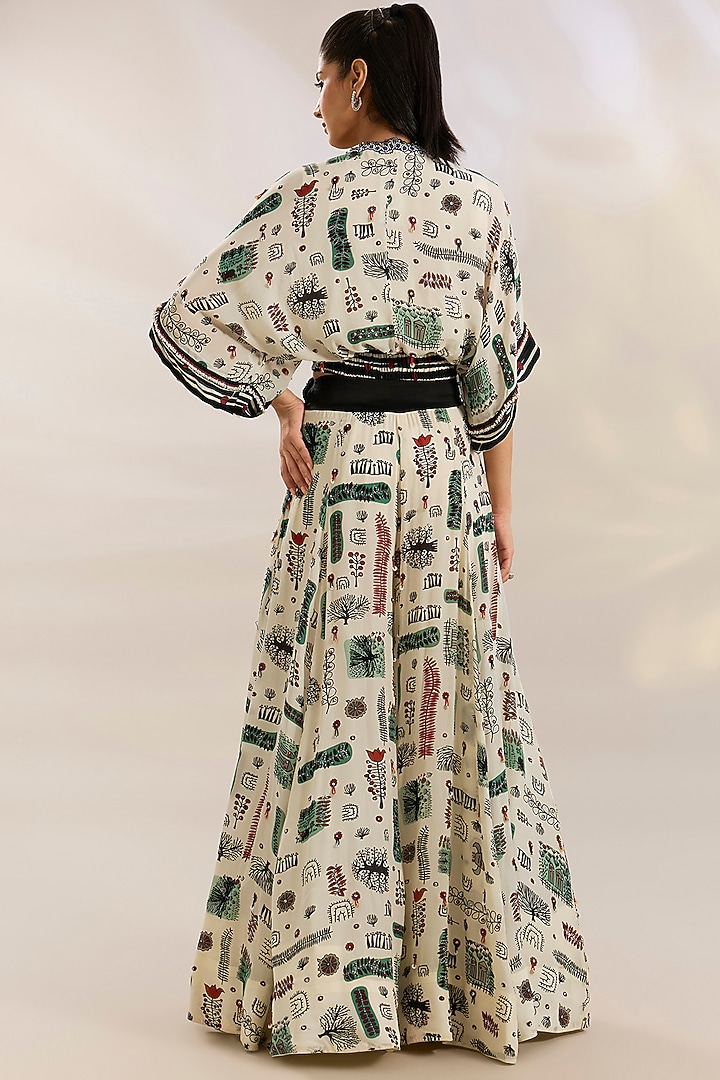 Off-White Crepe Digital Printed Bridal Sharara Set by Nupur Kanoi at Pernia's Pop Up Shop
