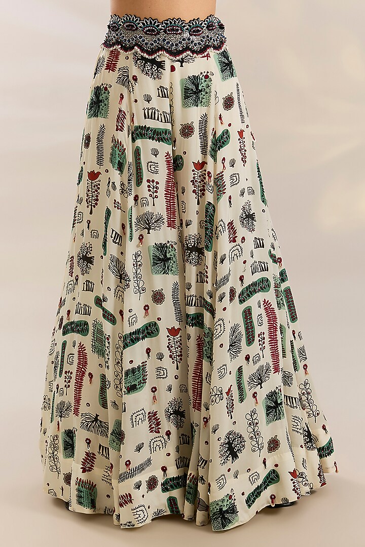 Off-White Crepe Digital Printed Bridal Sharara Set by Nupur Kanoi at Pernia's Pop Up Shop