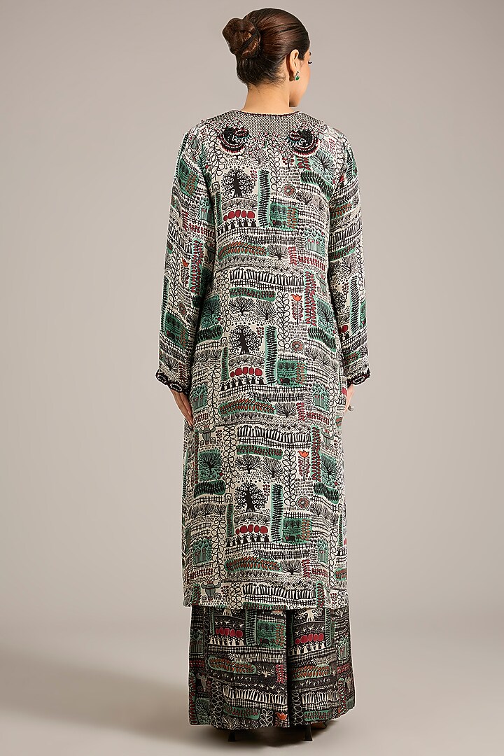 Off-White Crepe Printed Kurta Set by Nupur Kanoi at Pernia's Pop Up Shop