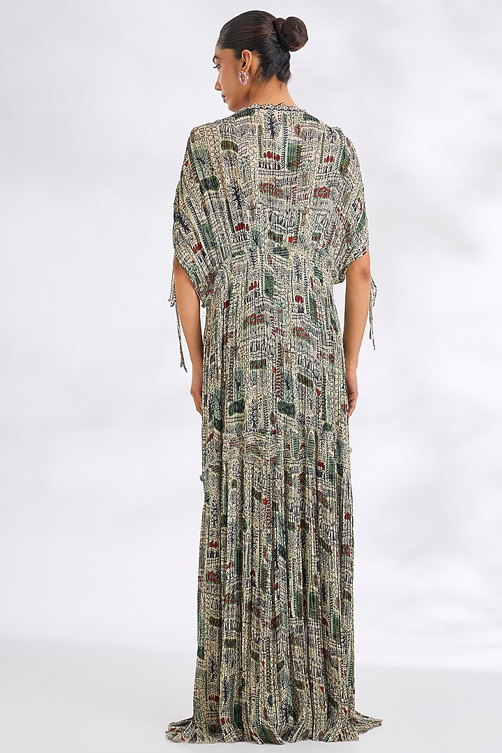 Off-White Bemberg Chiffon Embroidered Skirt Set by Nupur Kanoi at Pernia's Pop Up Shop