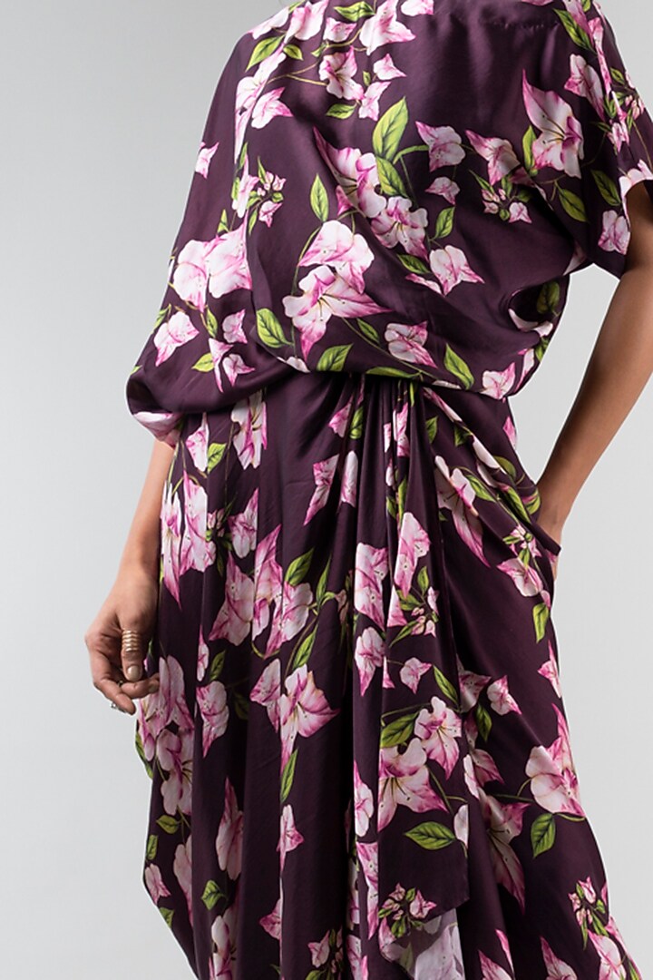 Purple Printed Skirt Set by Nupur Kanoi at Pernia's Pop Up Shop