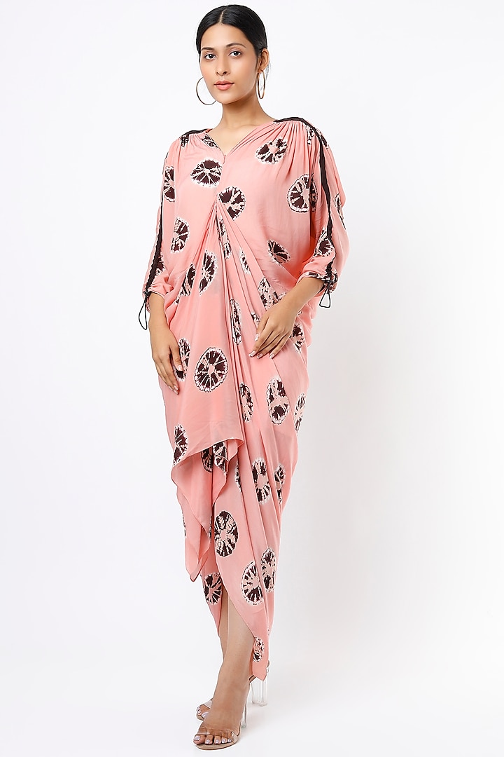 Old Rose Printed Zipper Dress by Nupur Kanoi