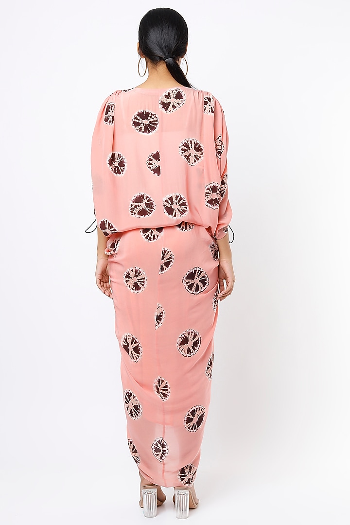 Old Rose Printed Zipper Vacation Dress by Nupur Kanoi at Pernia's Pop Up Shop