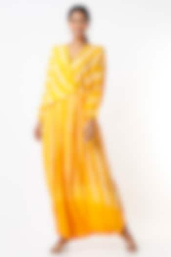 Yellow Printed Jumpsuit by Nupur Kanoi at Pernia's Pop Up Shop