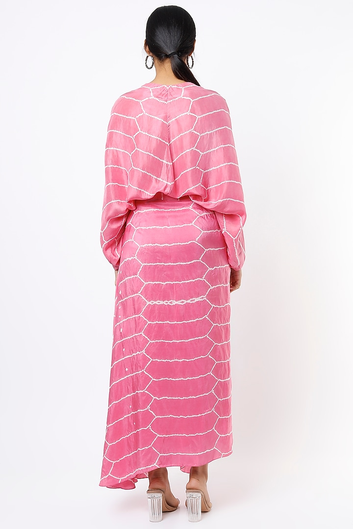 Old Rose Bandhani Wrapped Cocktail Dress by Nupur Kanoi at Pernia's Pop Up Shop