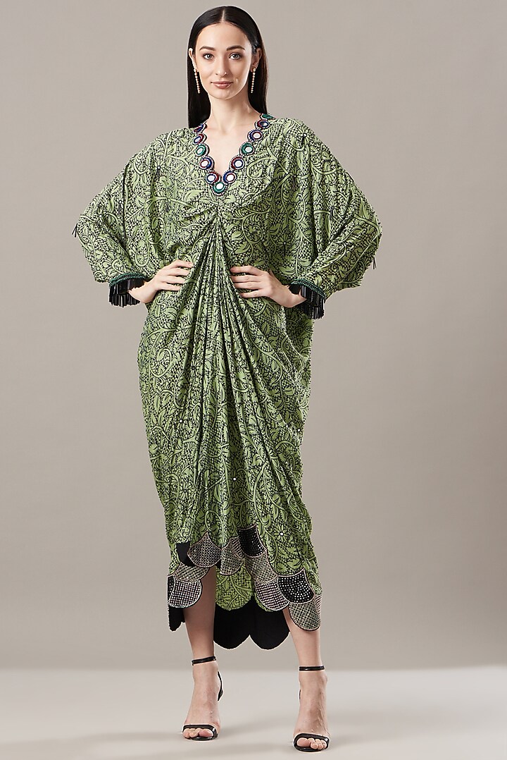 Jade Green Printed Dress by Nupur Kanoi