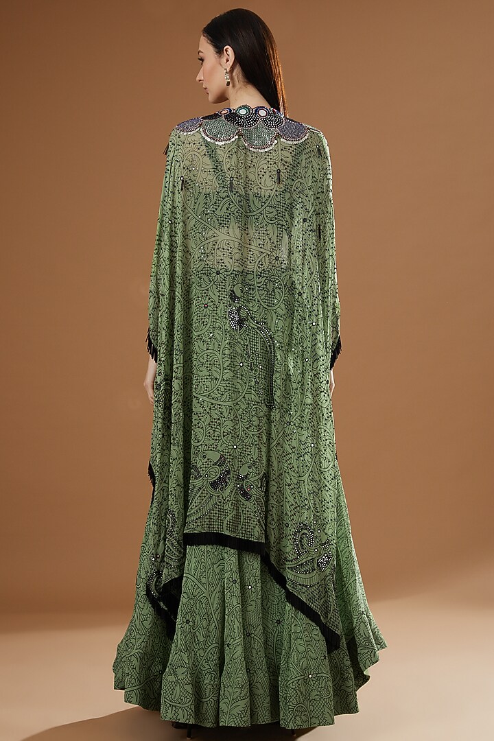 Jade Crepe Printed Jacket Set by Nupur Kanoi at Pernia's Pop Up Shop