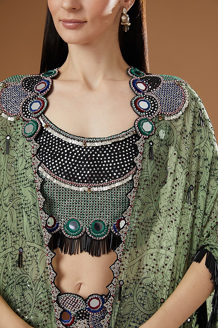 Jade Crepe Printed Jacket Set by Nupur Kanoi at Pernia's Pop Up Shop