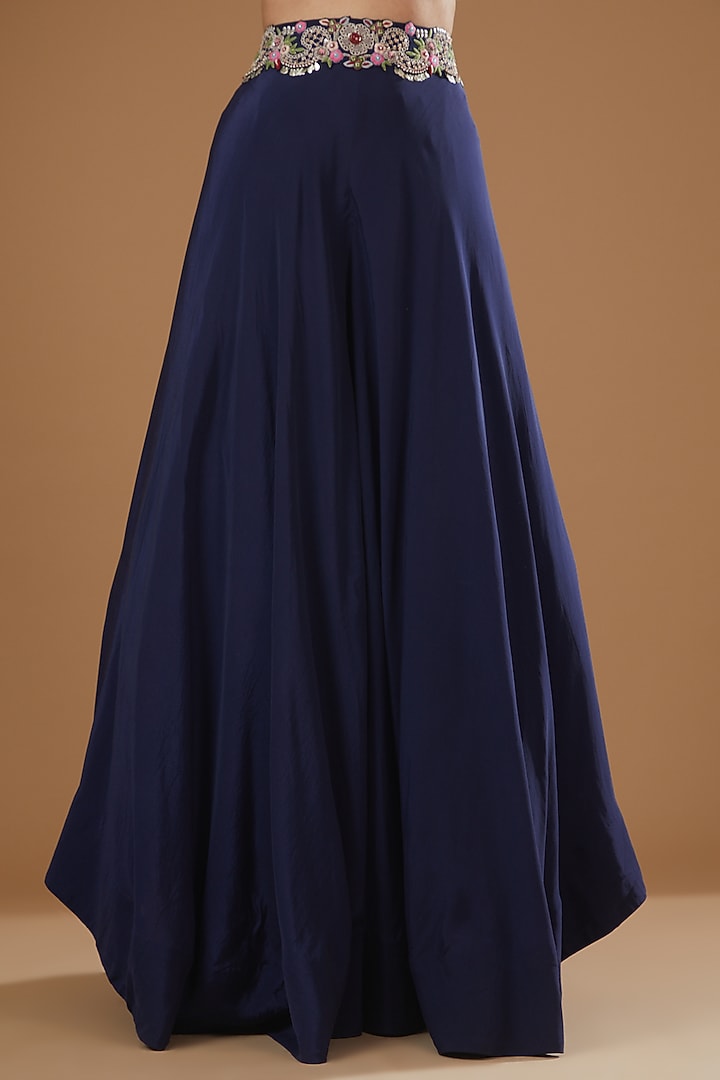 Catalina Blue Organza Zardosi Embroidered Cape Set by Nupur Kanoi at Pernia's Pop Up Shop