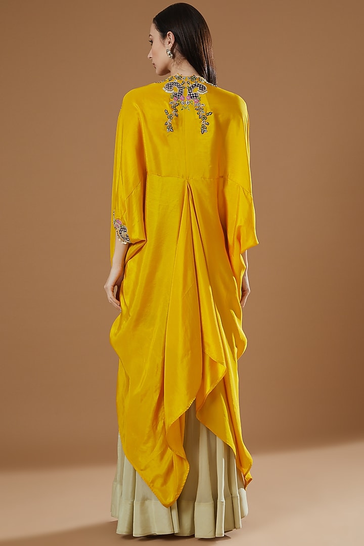 Yellow Embroidered Kaftan Set by Nupur Kanoi at Pernia's Pop Up Shop
