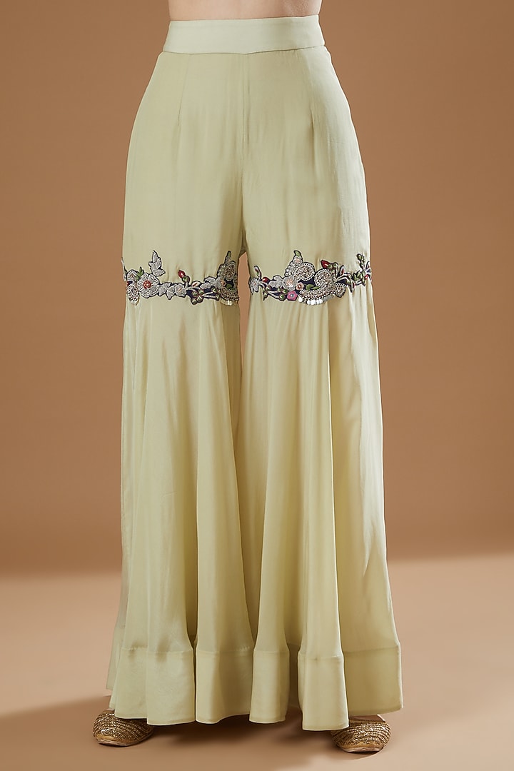 Yellow Embroidered Kaftan Set by Nupur Kanoi at Pernia's Pop Up Shop