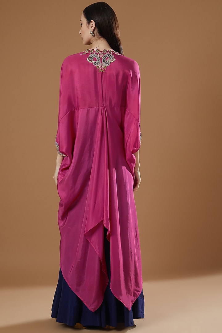 Rani Pink Embroidered Kaftan Set by Nupur Kanoi at Pernia's Pop Up Shop