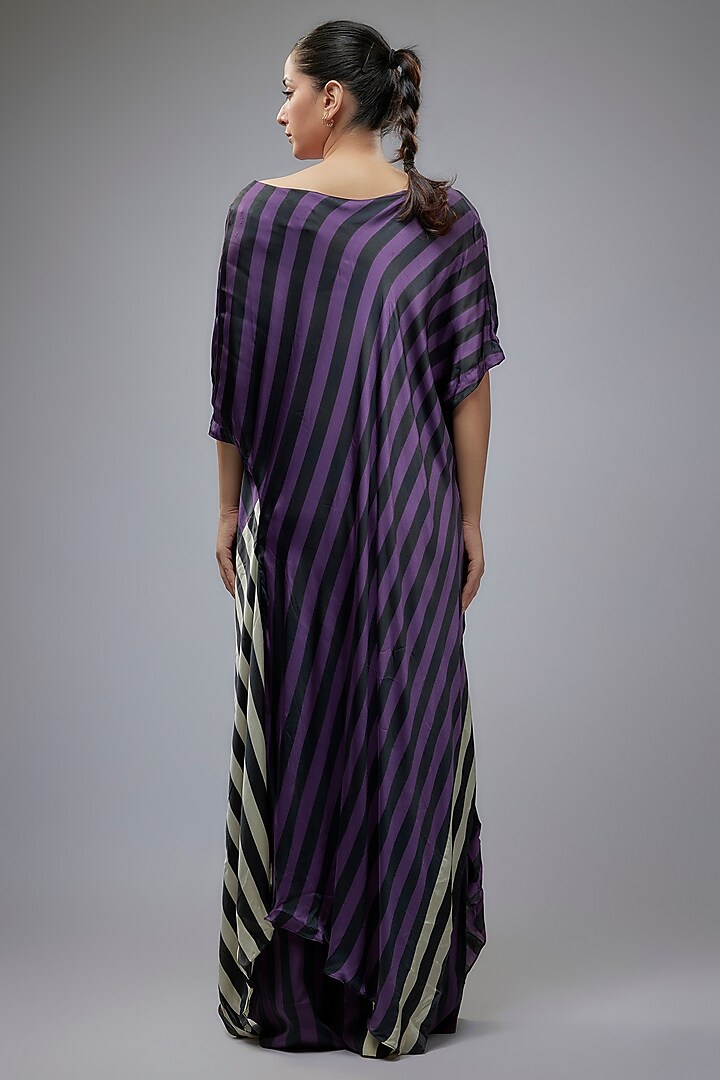 Purple Satin & Crepe Digital Printed Co-Ord Set by Nupur Kanoi at Pernia's Pop Up Shop