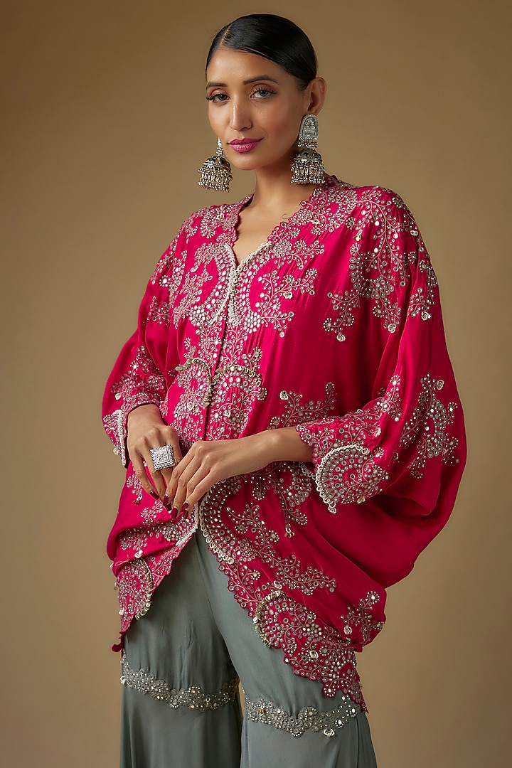 Grey Crepe Gharara Set by Nupur Kanoi at Pernia's Pop Up Shop