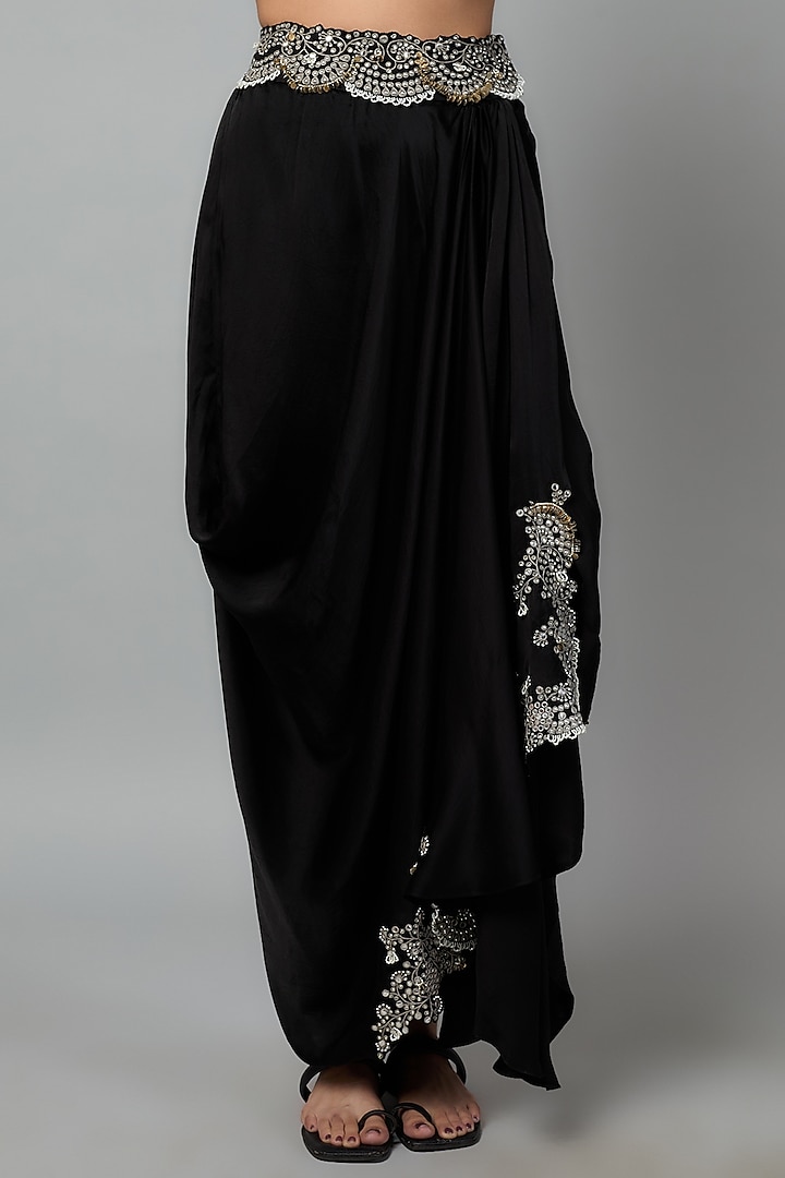 Off-White Georgette Mirror Cutwork Hand Embroidered Tie-Dye Cape Set by Nupur Kanoi at Pernia's Pop Up Shop
