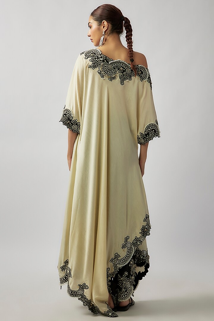 Black Satin Draped Pant Set by Nupur Kanoi at Pernia's Pop Up Shop