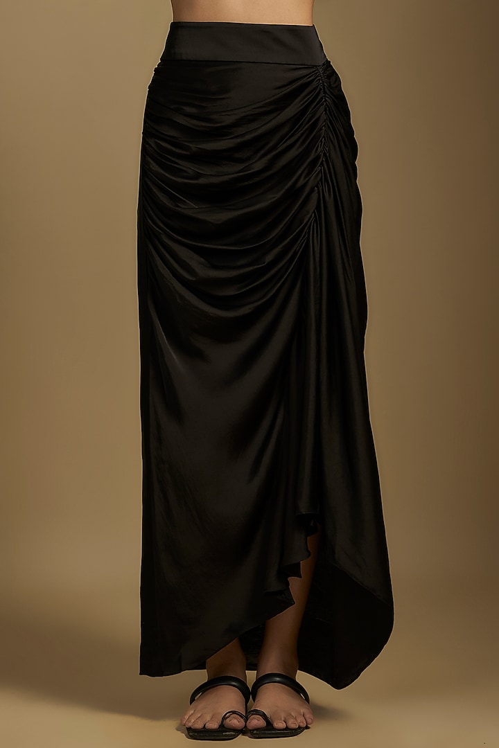 Teal Satin Cape Set by Nupur Kanoi at Pernia's Pop Up Shop