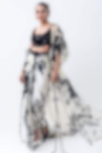 Off-White Organza Printed Jacket Set by Nupur Kanoi at Pernia's Pop Up Shop