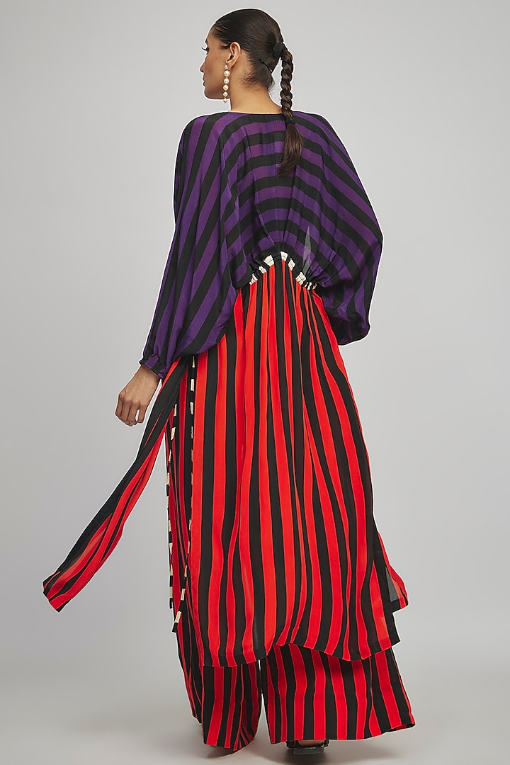 Purple & Orange Crepe Printed Co-Ord Set by Nupur Kanoi at Pernia's Pop Up Shop