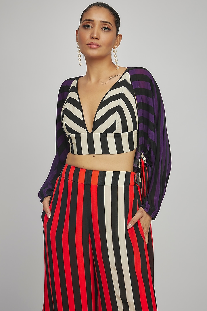 Purple & Orange Crepe Printed Co-Ord Set by Nupur Kanoi at Pernia's Pop Up Shop