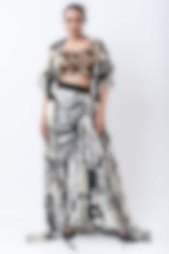 Off-White Organza Printed Jacket Set by Nupur Kanoi at Pernia's Pop Up Shop