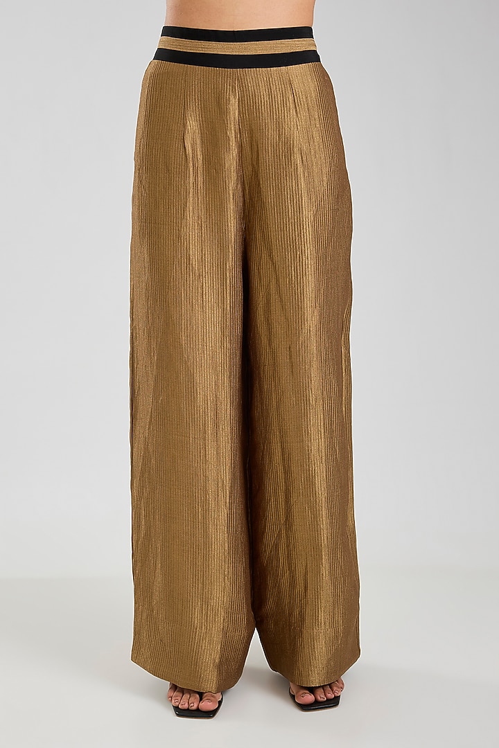 Dark Gold Banarasi Silk Co-Ord Set by Nupur Kanoi at Pernia's Pop Up Shop