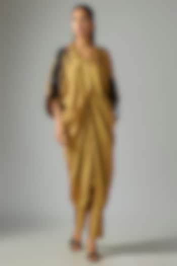 Dark Gold Banarasi Silk Tunic Set by Nupur Kanoi at Pernia's Pop Up Shop