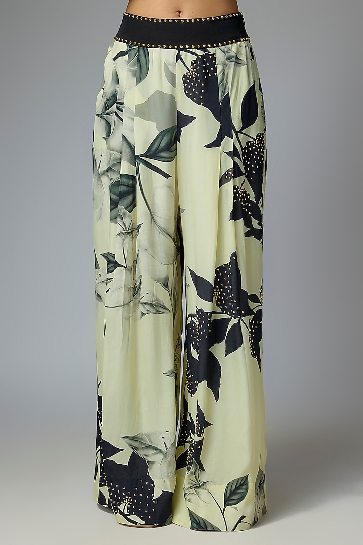Burgundy & Off-White Crepe Printed Co-Ord Set by Nupur Kanoi at Pernia's Pop Up Shop
