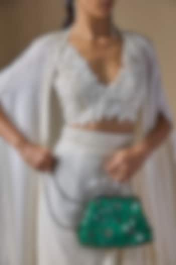 Green Sequins Clutch by Nupur Kanoi Accessories at Pernia's Pop Up Shop