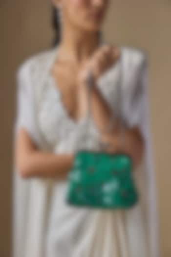 Green Sequins Clutch by Nupur Kanoi Accessories at Pernia's Pop Up Shop