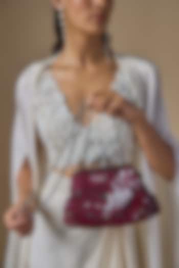 Burgundy Sequins Clutch by Nupur Kanoi Accessories at Pernia's Pop Up Shop
