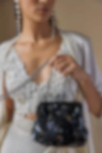 Black Sequins Clutch by Nupur Kanoi Accessories at Pernia's Pop Up Shop