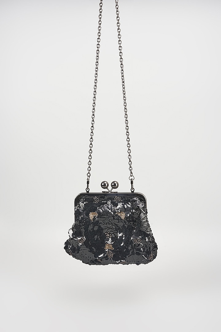 Black Sequins Clutch by Nupur Kanoi Accessories at Pernia's Pop Up Shop