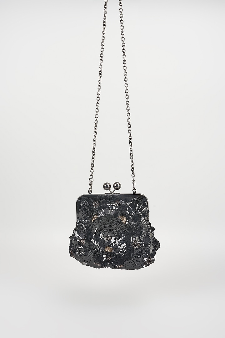 Black Sequins Clutch by Nupur Kanoi Accessories at Pernia's Pop Up Shop