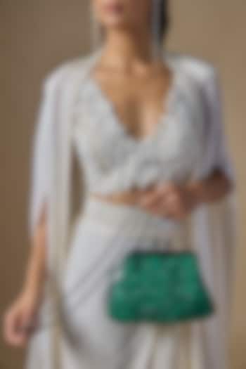 Green Sequins Clutch by Nupur Kanoi Accessories at Pernia's Pop Up Shop