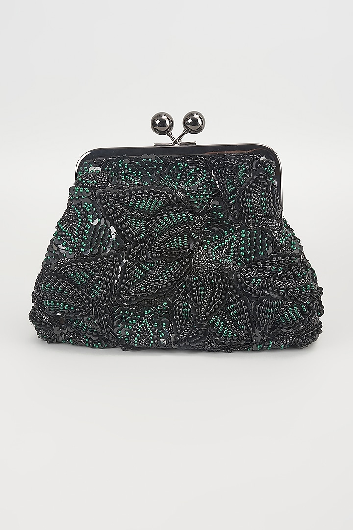 Green Sequins Clutch by Nupur Kanoi Accessories at Pernia's Pop Up Shop