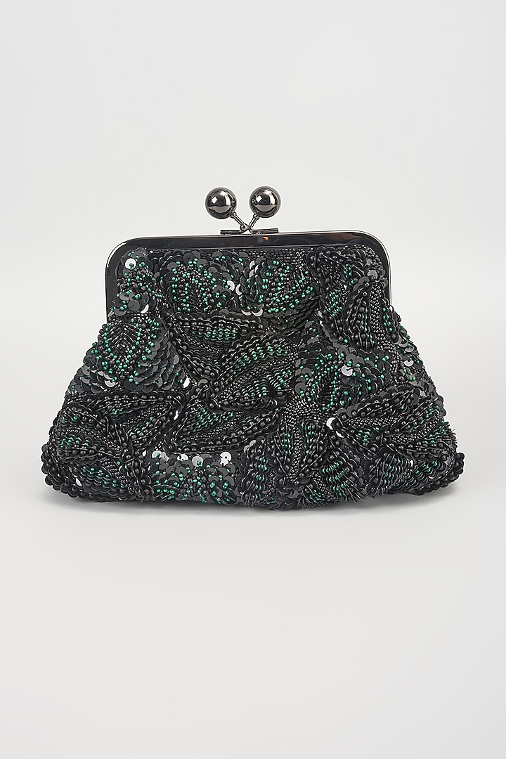 Green Sequins Clutch by Nupur Kanoi Accessories at Pernia's Pop Up Shop