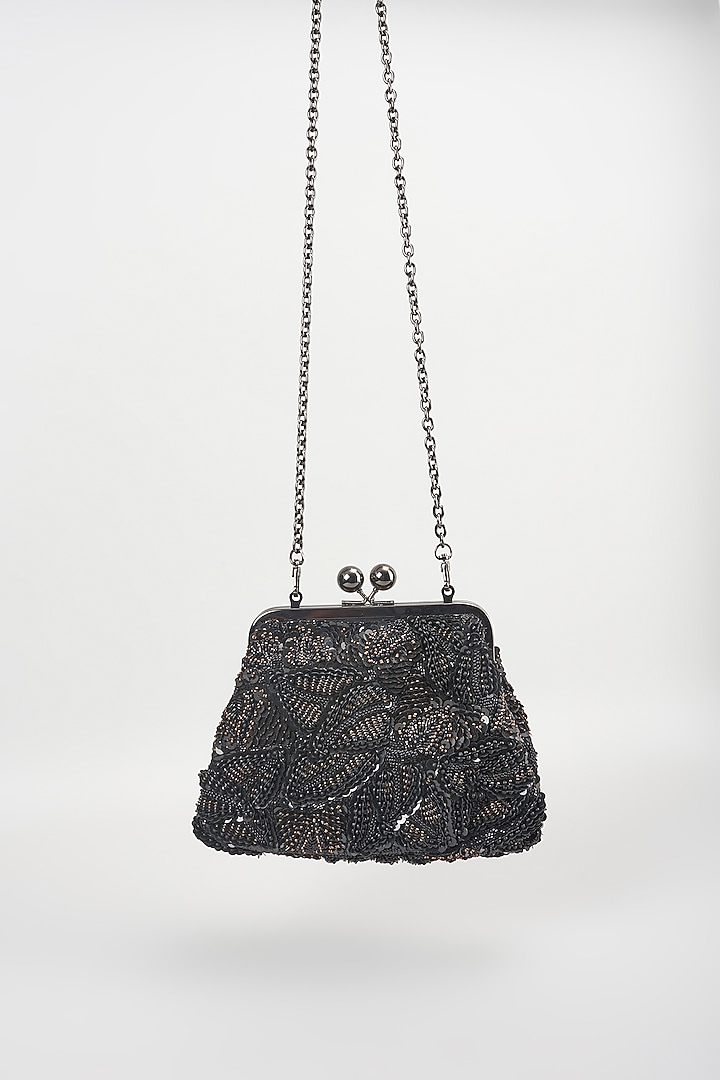Black Sequins Clutch by Nupur Kanoi Accessories at Pernia's Pop Up Shop