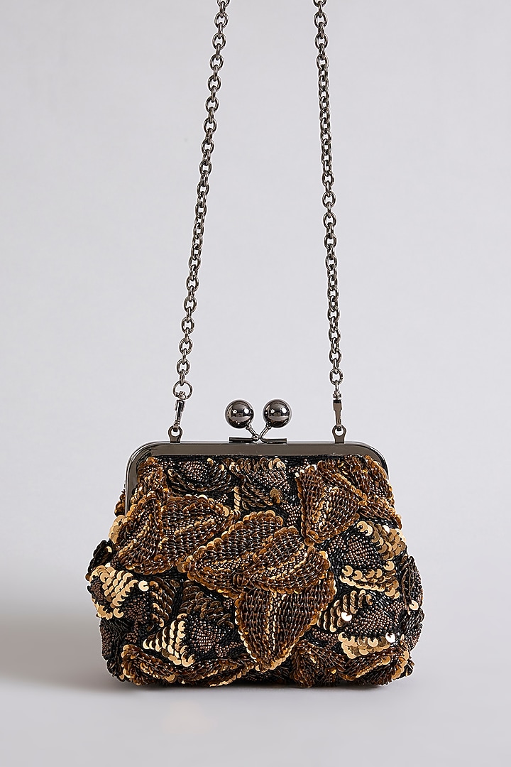 Gold Sequins Clutch by Nupur Kanoi Accessories at Pernia's Pop Up Shop