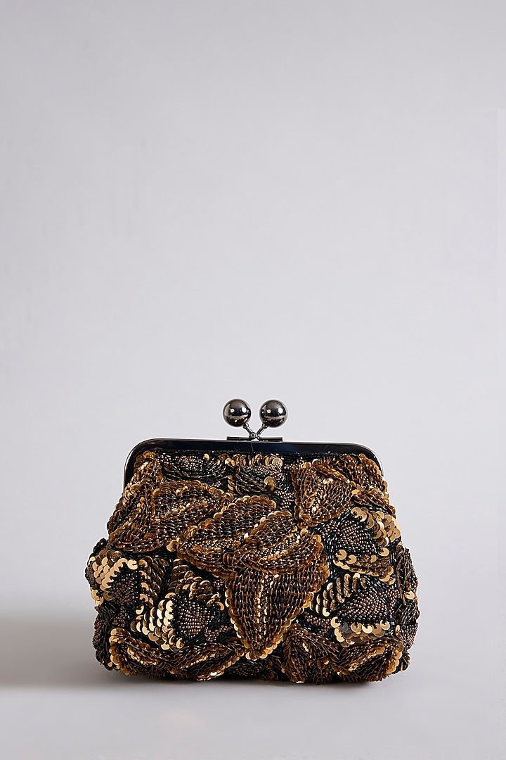 Gold Sequins Clutch by Nupur Kanoi Accessories at Pernia's Pop Up Shop