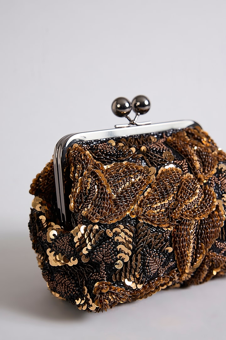 Gold Sequins Clutch by Nupur Kanoi Accessories at Pernia's Pop Up Shop