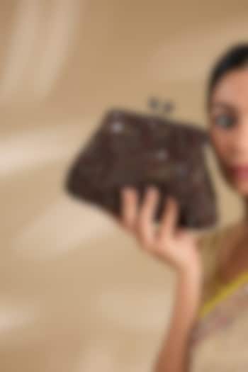 Brown Sequins Clutch by Nupur Kanoi Accessories at Pernia's Pop Up Shop
