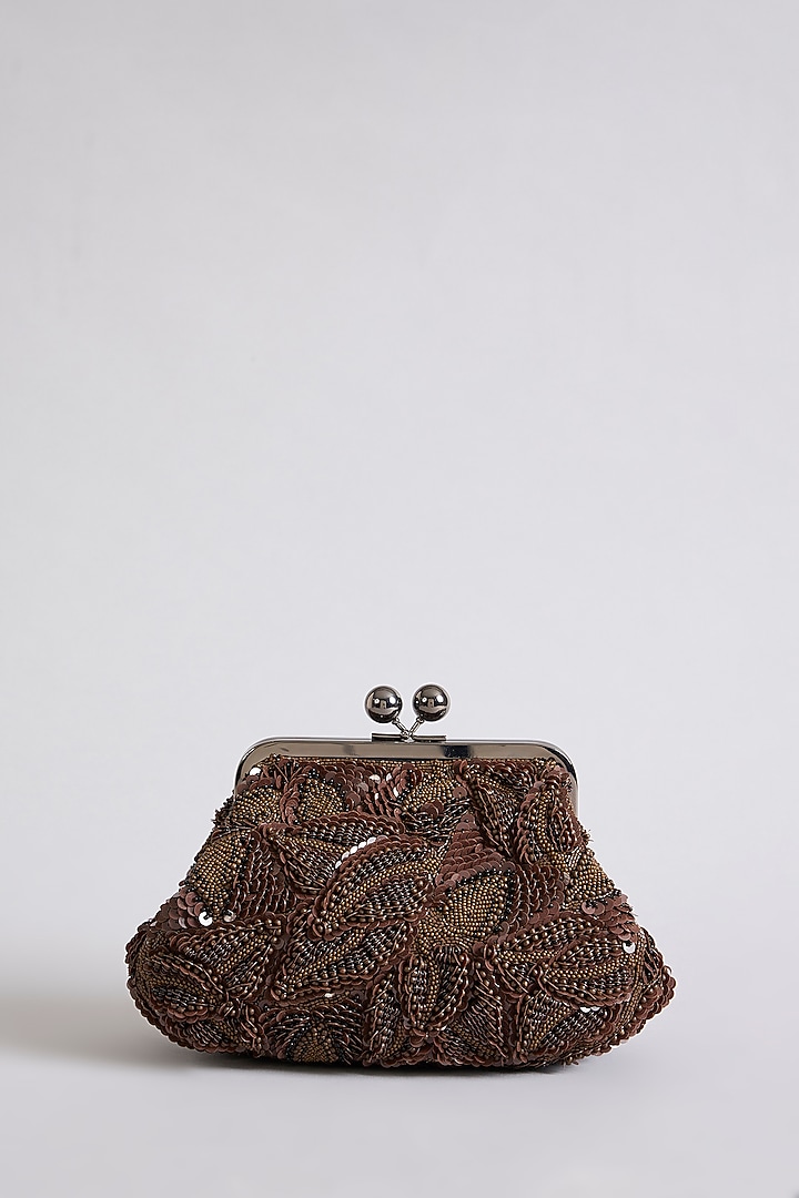 Brown Sequins Clutch by Nupur Kanoi Accessories at Pernia's Pop Up Shop