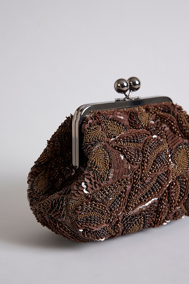 Brown Sequins Clutch by Nupur Kanoi Accessories at Pernia's Pop Up Shop