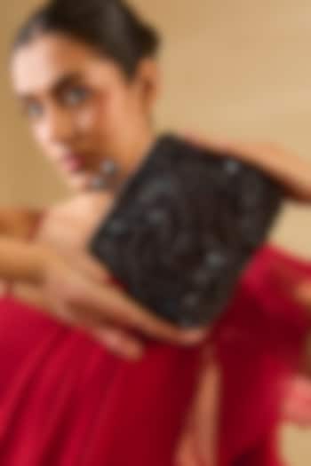 Brown Sequins & Beads Hand Embroidered Clutch by Nupur Kanoi Accessories at Pernia's Pop Up Shop