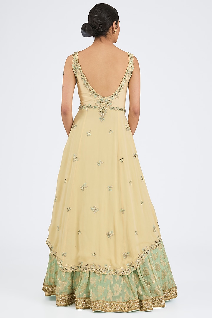 Lime Tissue Banarasi Wedding Lehenga Set by NITIKA GUJRAL at Pernia's Pop Up Shop